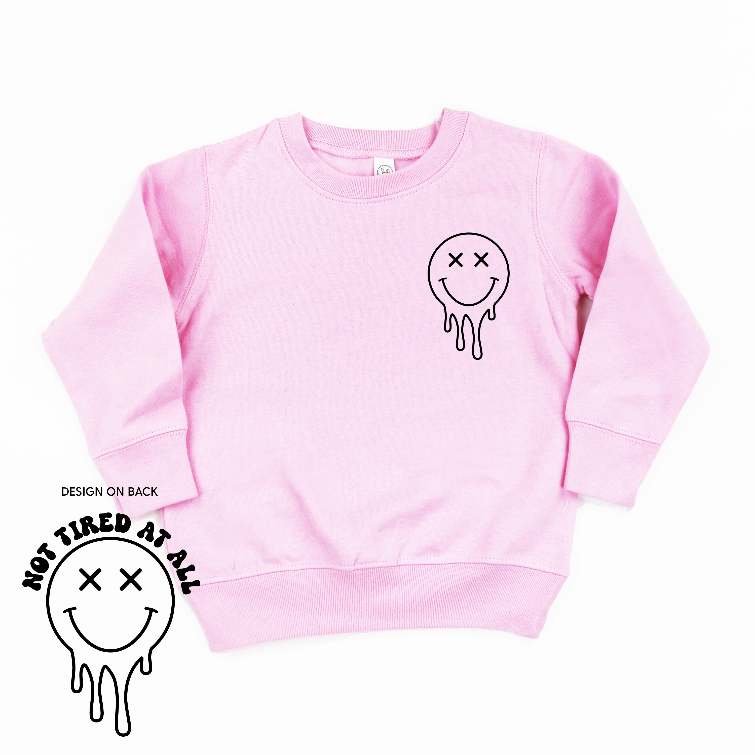 Not Tired At All (w/ Melty X Eye Smiley) - Child Sweater Little Mama Shirt Shop