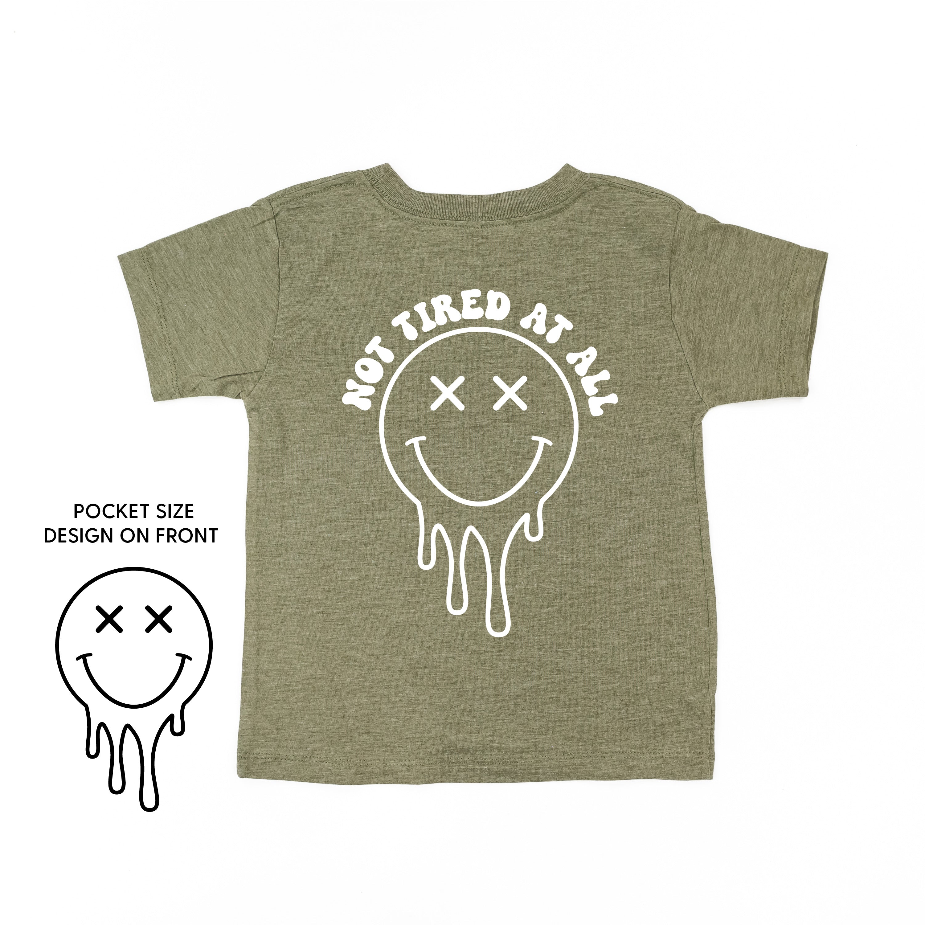 Not Tired At All (w/ Melty X Eye Smiley) - Short Sleeve Child Tee Little Mama Shirt Shop