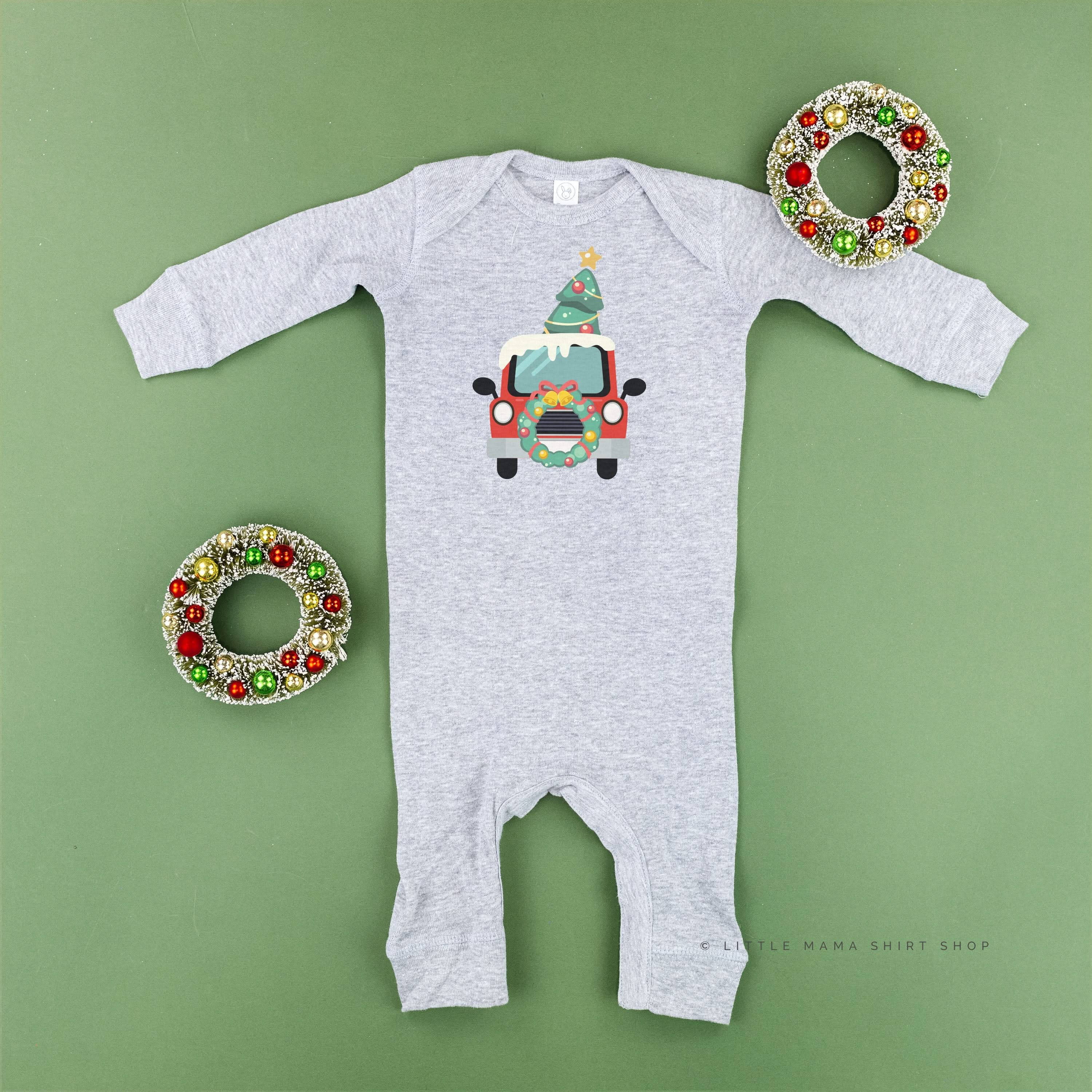 Vintage Christmas Truck - Baby Sleeper Little Mama Shirt Shop
