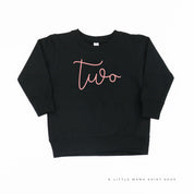 BIRTHDAY NUMBER - NEW CURSIVE - Child Sweater Little Mama Shirt Shop