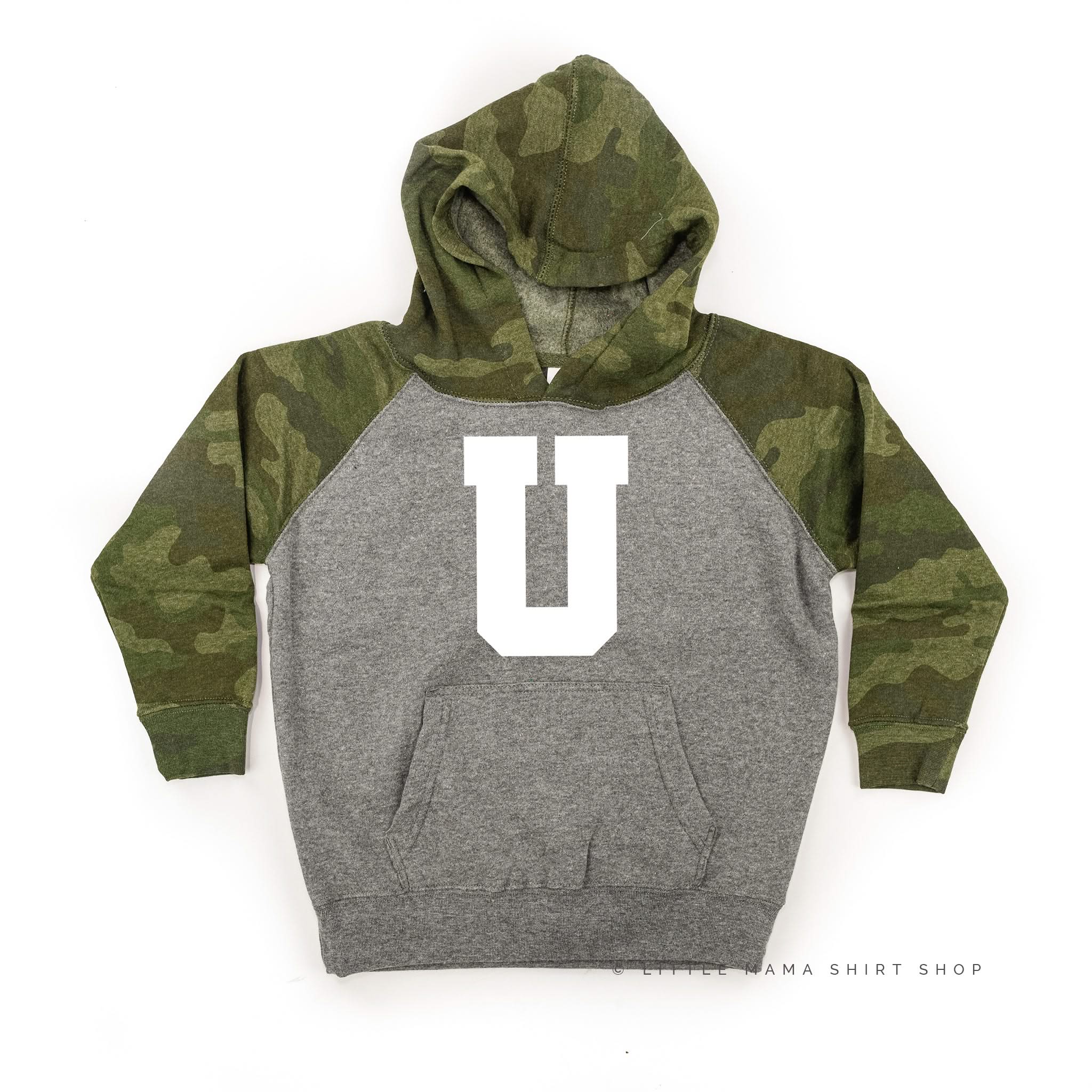 VARSITY INITIALS - Child Hoodie Little Mama Shirt Shop LLC