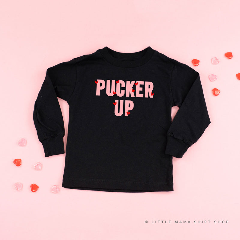 Pucker Up - Mini Hearts - Child LONG SLEEVE Tee