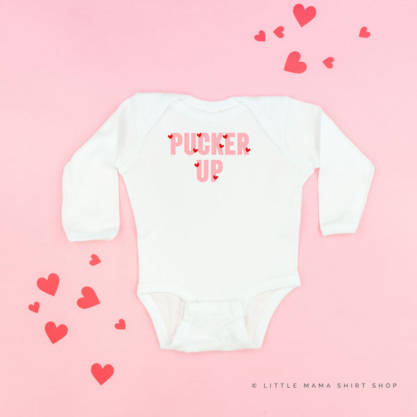 Pucker Up - Mini Hearts - Child LONG SLEEVE Tee