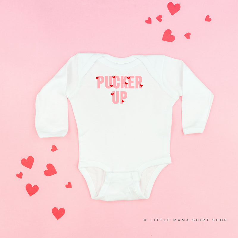 Pucker Up - Mini Hearts - Child LONG SLEEVE Tee