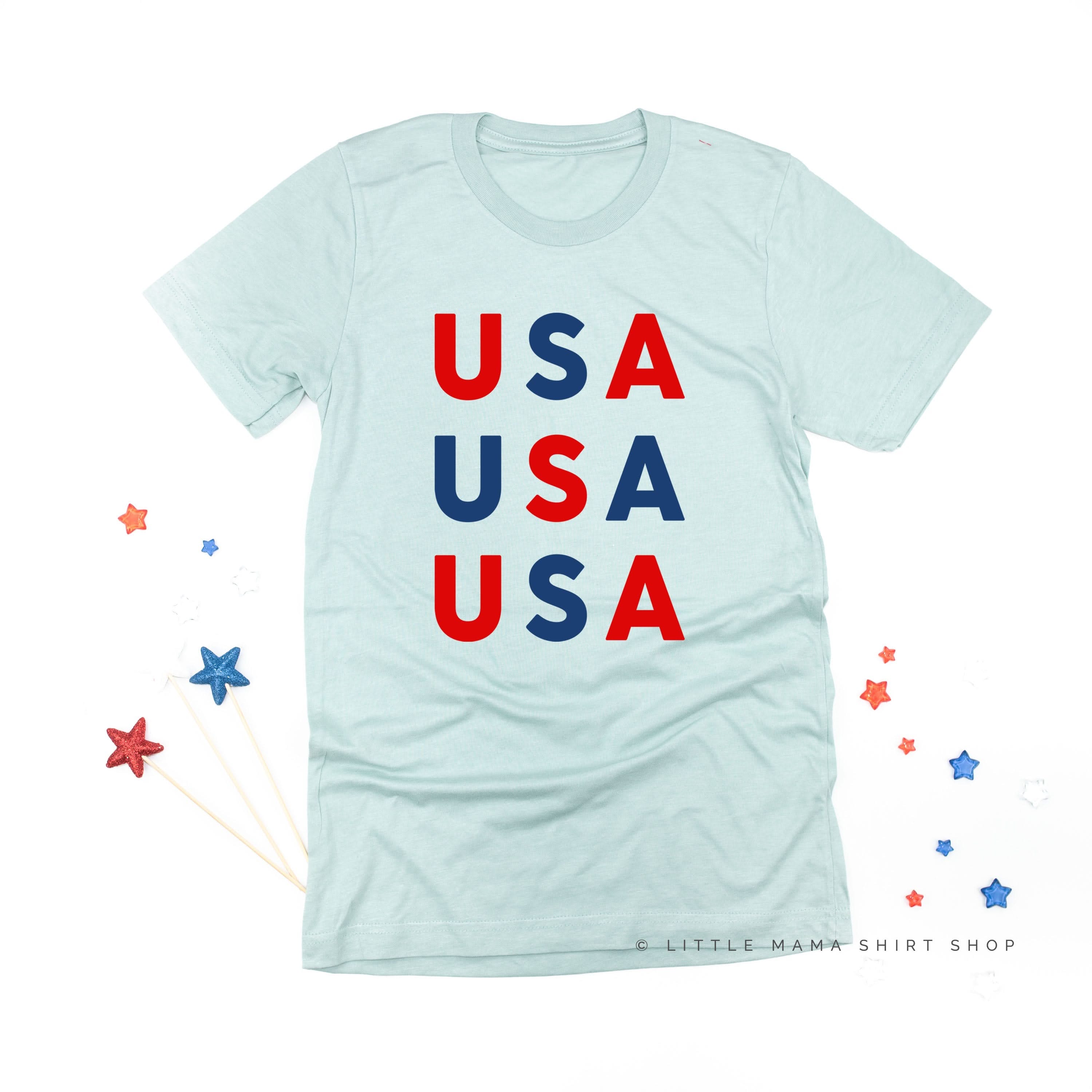 USA X3 - Unisex Tee Little Mama Shirt Shop