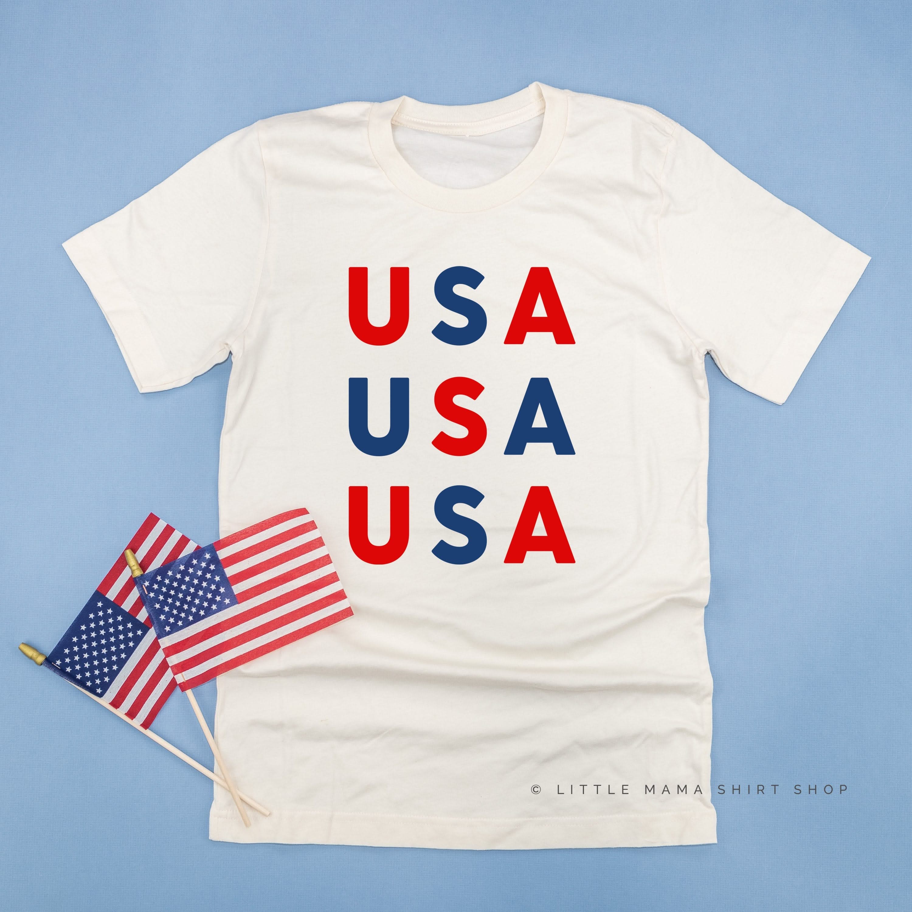 USA X3 - Unisex Tee Little Mama Shirt Shop