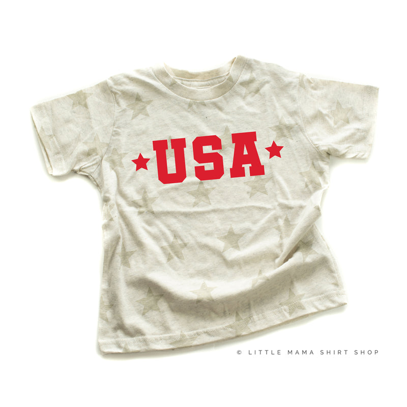 USA (Block Font - Two Stars) - Short Sleeve STAR Child Shirt