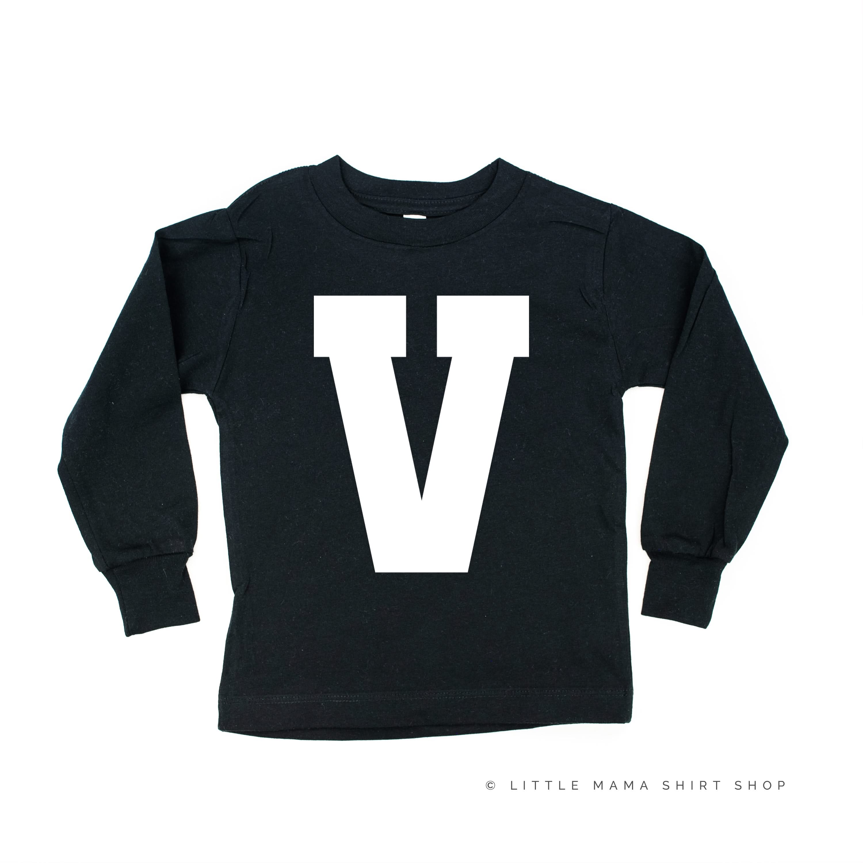 VARSITY INITIALS - Long Sleeve Child Shirt Little Mama Shirt Shop