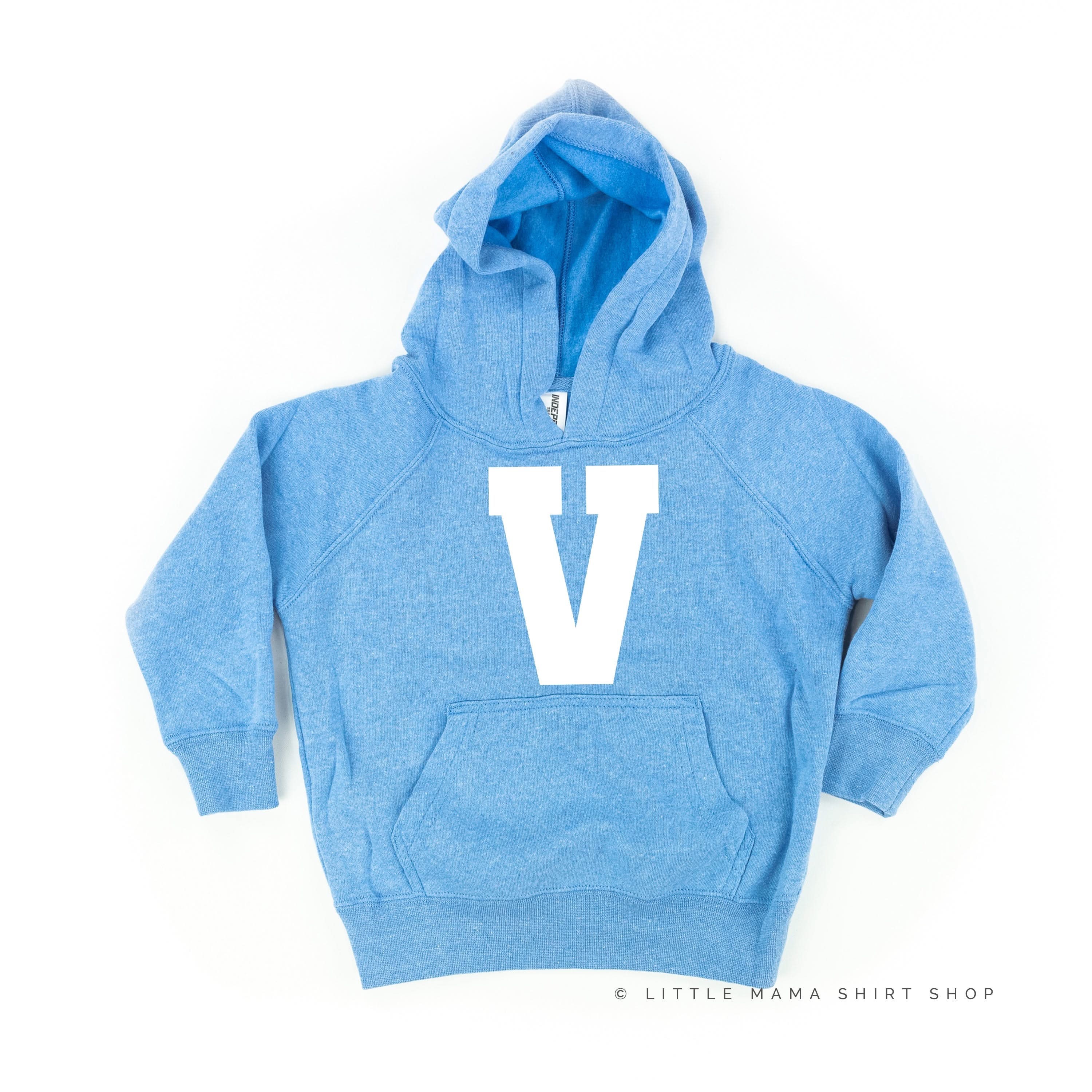 VARSITY INITIALS - Child Hoodie Little Mama Shirt Shop LLC