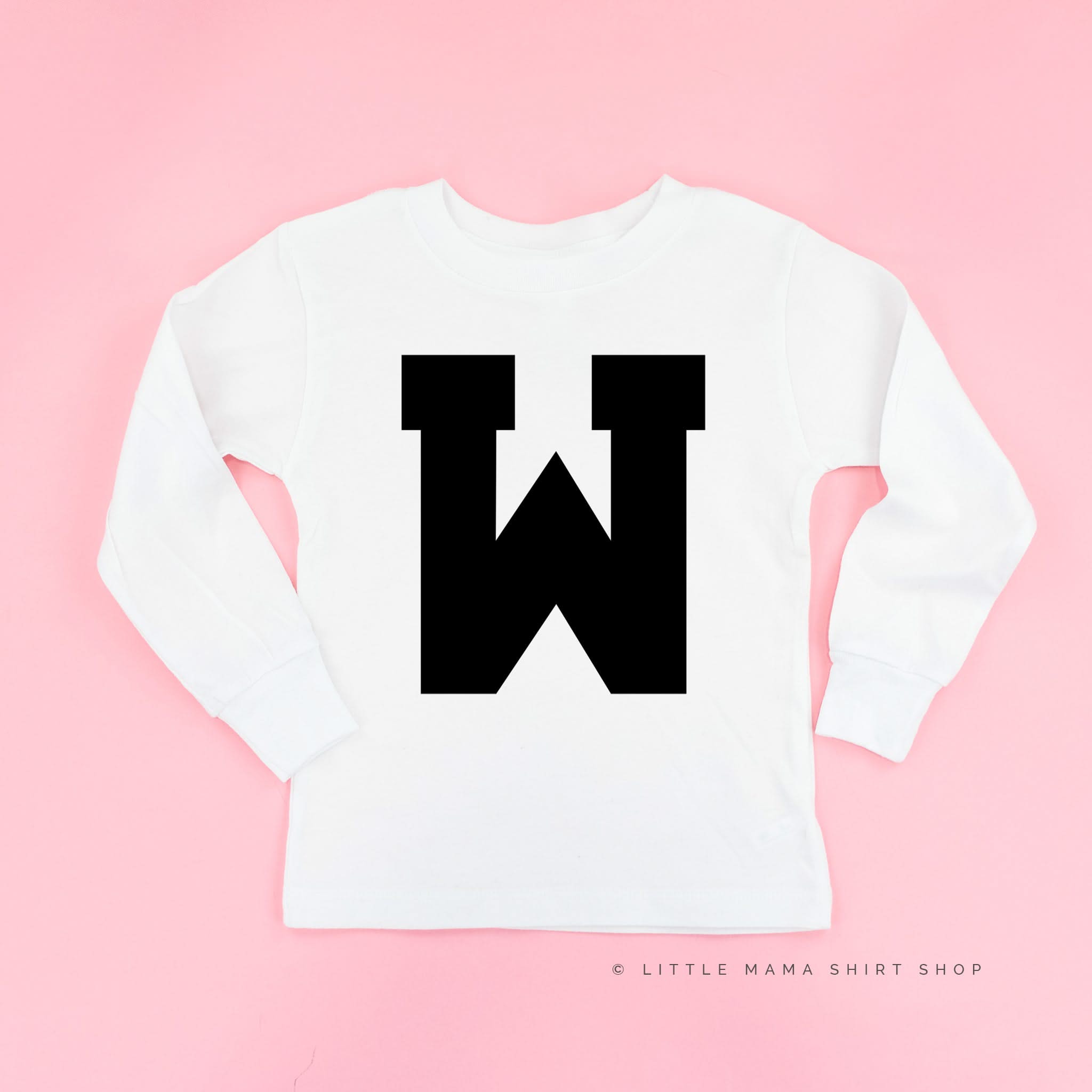 VARSITY INITIALS - Long Sleeve Child Shirt Little Mama Shirt Shop