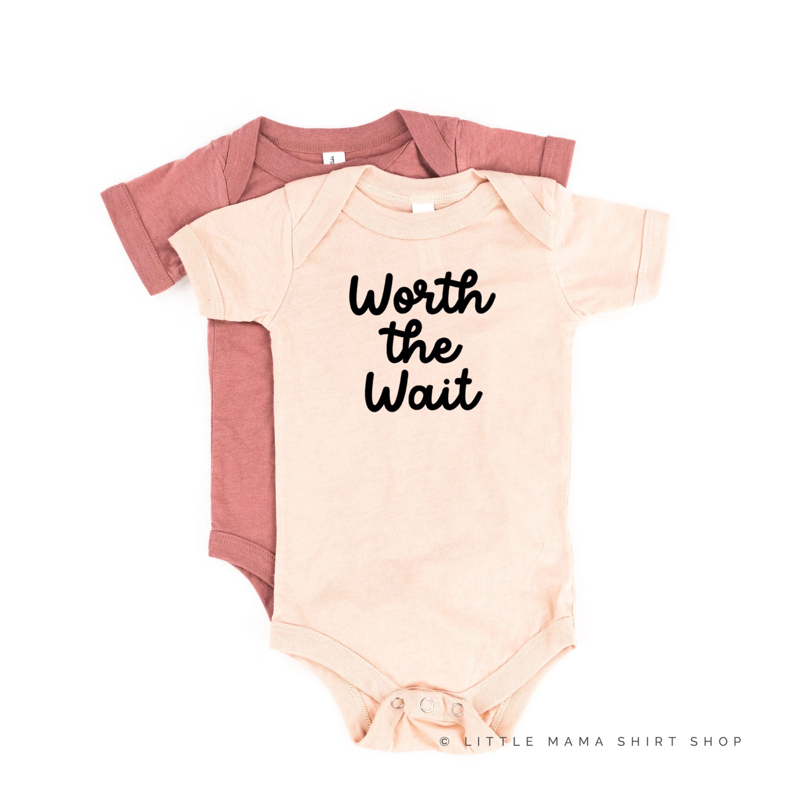 WORTH THE WAIT - Short Sleeve Child Shirt Little Mama Shirt Shop