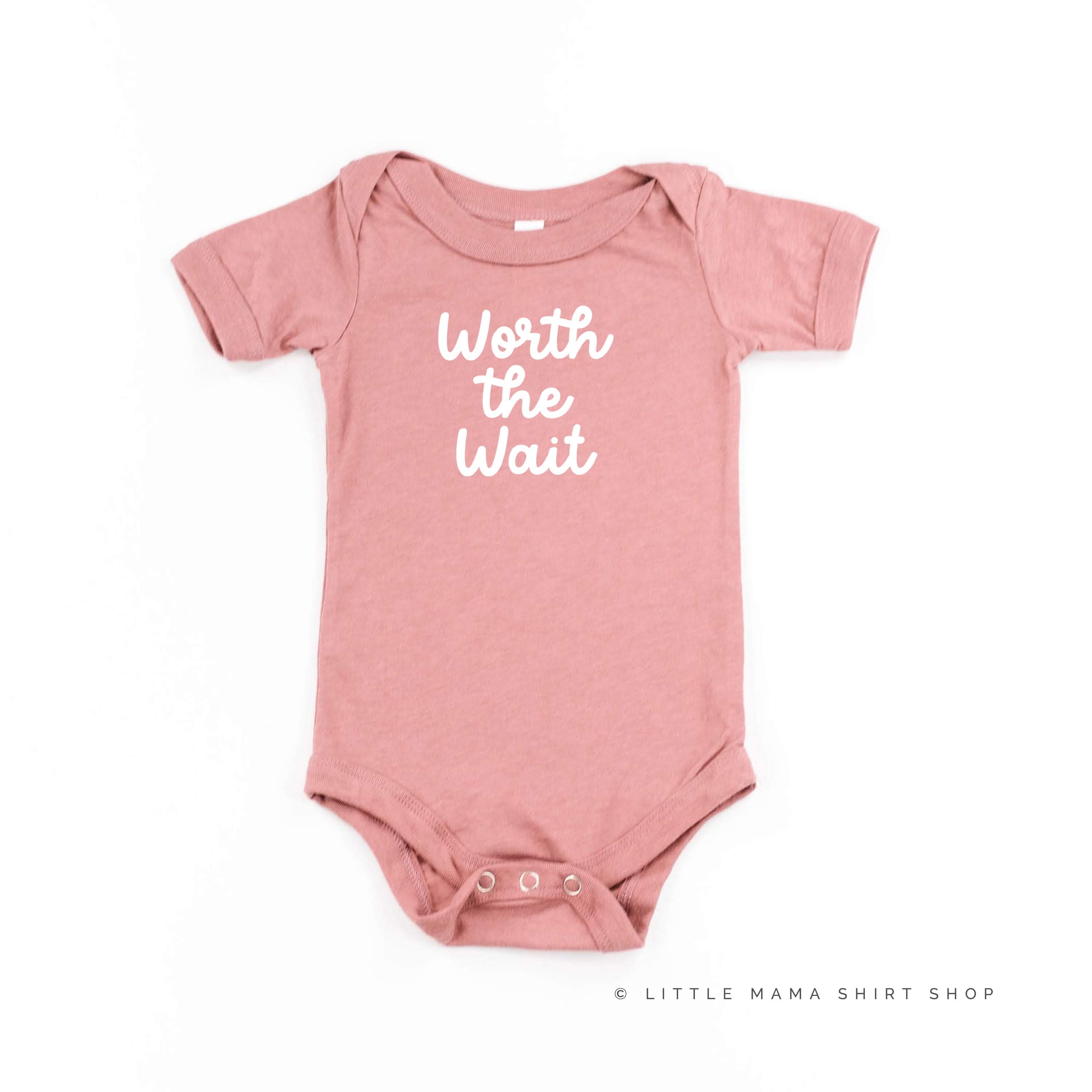 WORTH THE WAIT - Short Sleeve Child Shirt Little Mama Shirt Shop