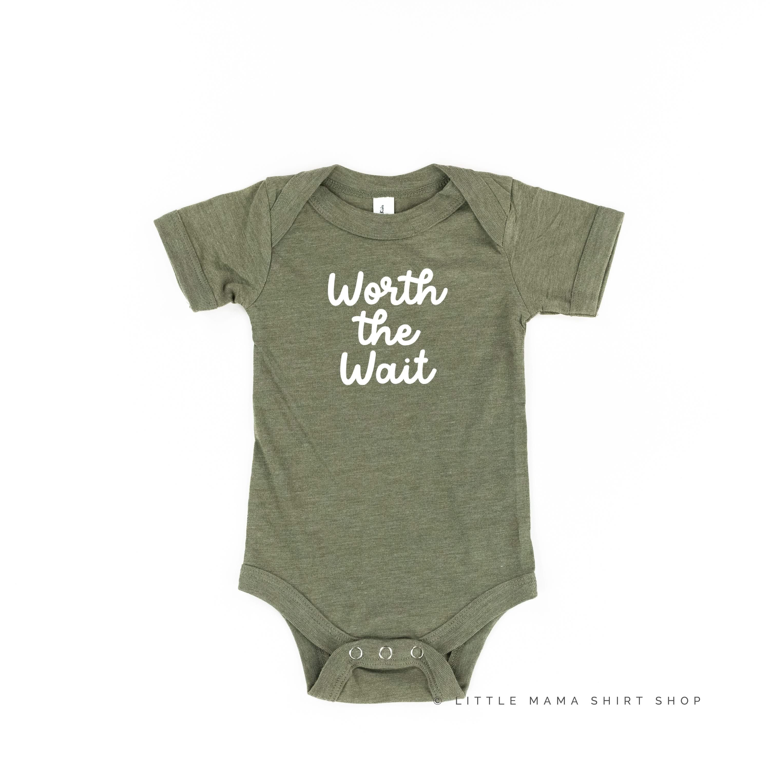 WORTH THE WAIT - Short Sleeve Child Shirt Little Mama Shirt Shop