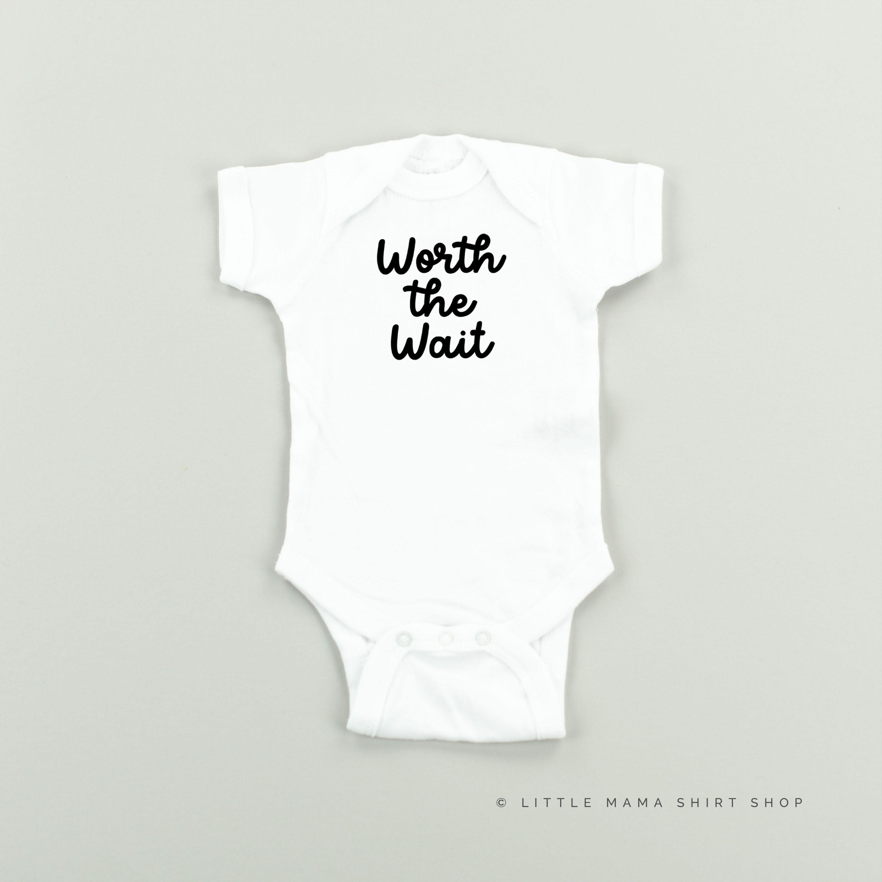 WORTH THE WAIT - Short Sleeve Child Shirt Little Mama Shirt Shop