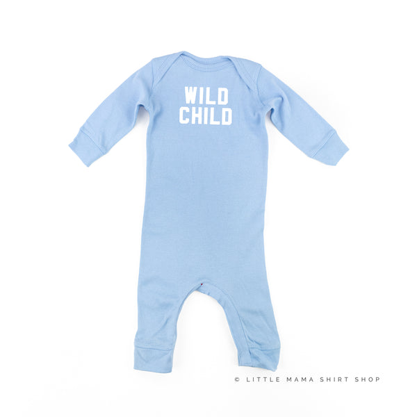 WILD CHILD - Block Font - One Piece Baby Sleeper