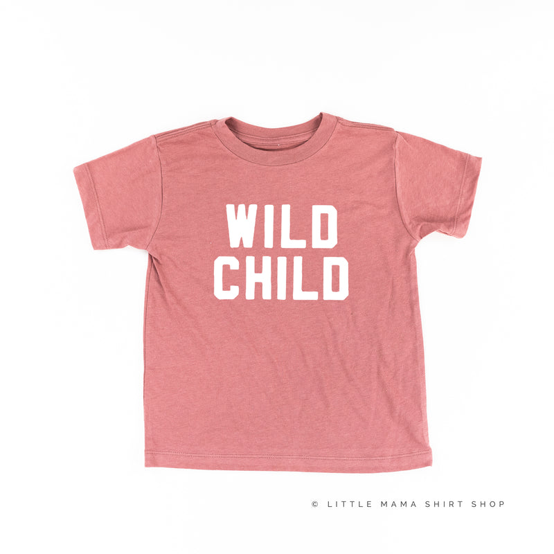 WILD CHILD - Block Font - Short Sleeve Child Shirt