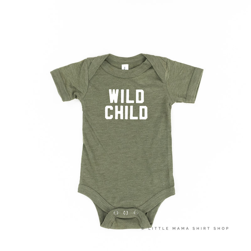 WILD CHILD - Block Font - Short Sleeve Child Shirt