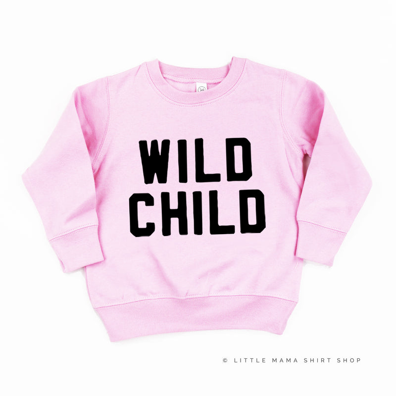 WILD CHILD - Block Font - Child Sweater