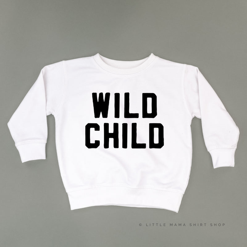 WILD CHILD - Block Font - Child Sweater