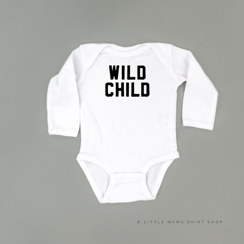 WILD CHILD - Block Font - Long Sleeve Child Shirt