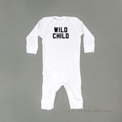 WILD CHILD - Block Font - One Piece Baby Sleeper Little Mama Shirt Shop