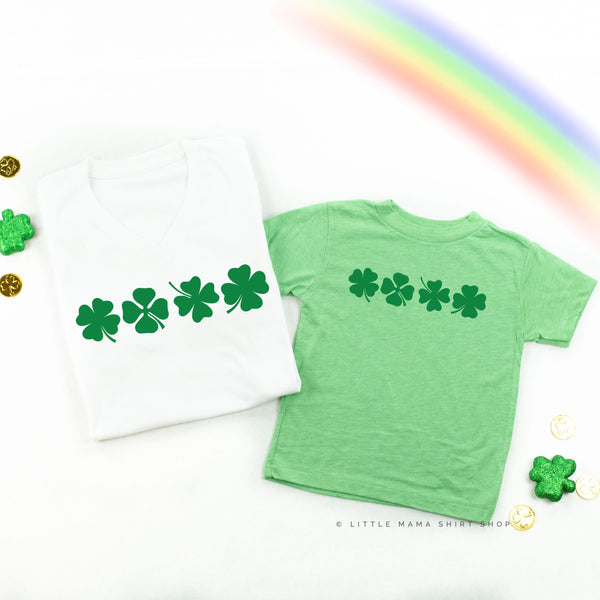 4 Shamrocks Across (Front) w/ Have a Lucky Day (Back) - Set of 2 Tees