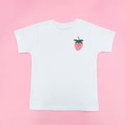Pocket Fruit (Front) w/ Group of Smiley Fruit (Back) - Short Sleeve Child Tee Little Mama Shirt Shop