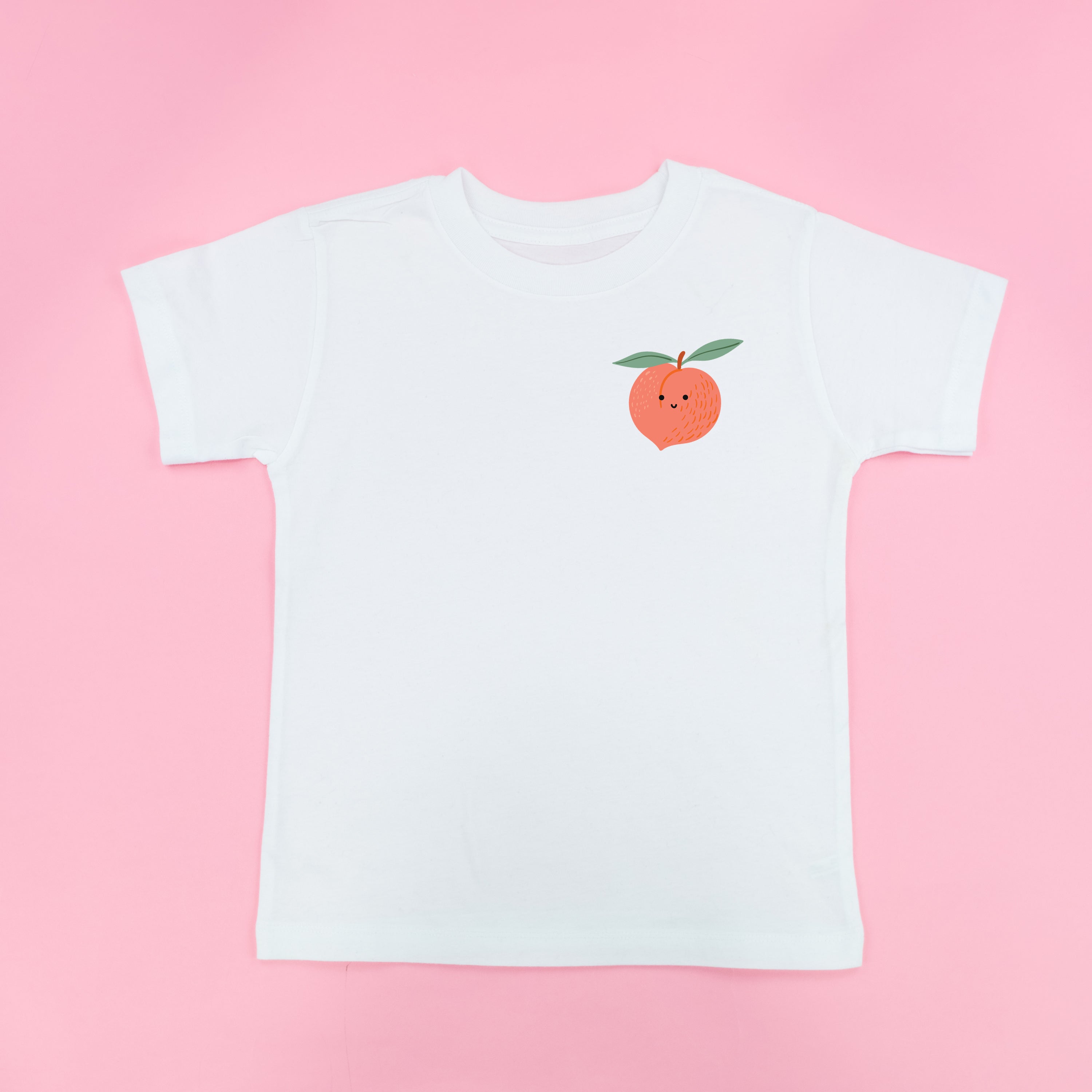 Pocket Fruit (Front) w/ Group of Smiley Fruit (Back) - Short Sleeve Child Tee Little Mama Shirt Shop