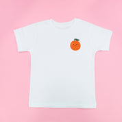 Pocket Fruit (Front) w/ Group of Smiley Fruit (Back) - Short Sleeve Child Tee Little Mama Shirt Shop