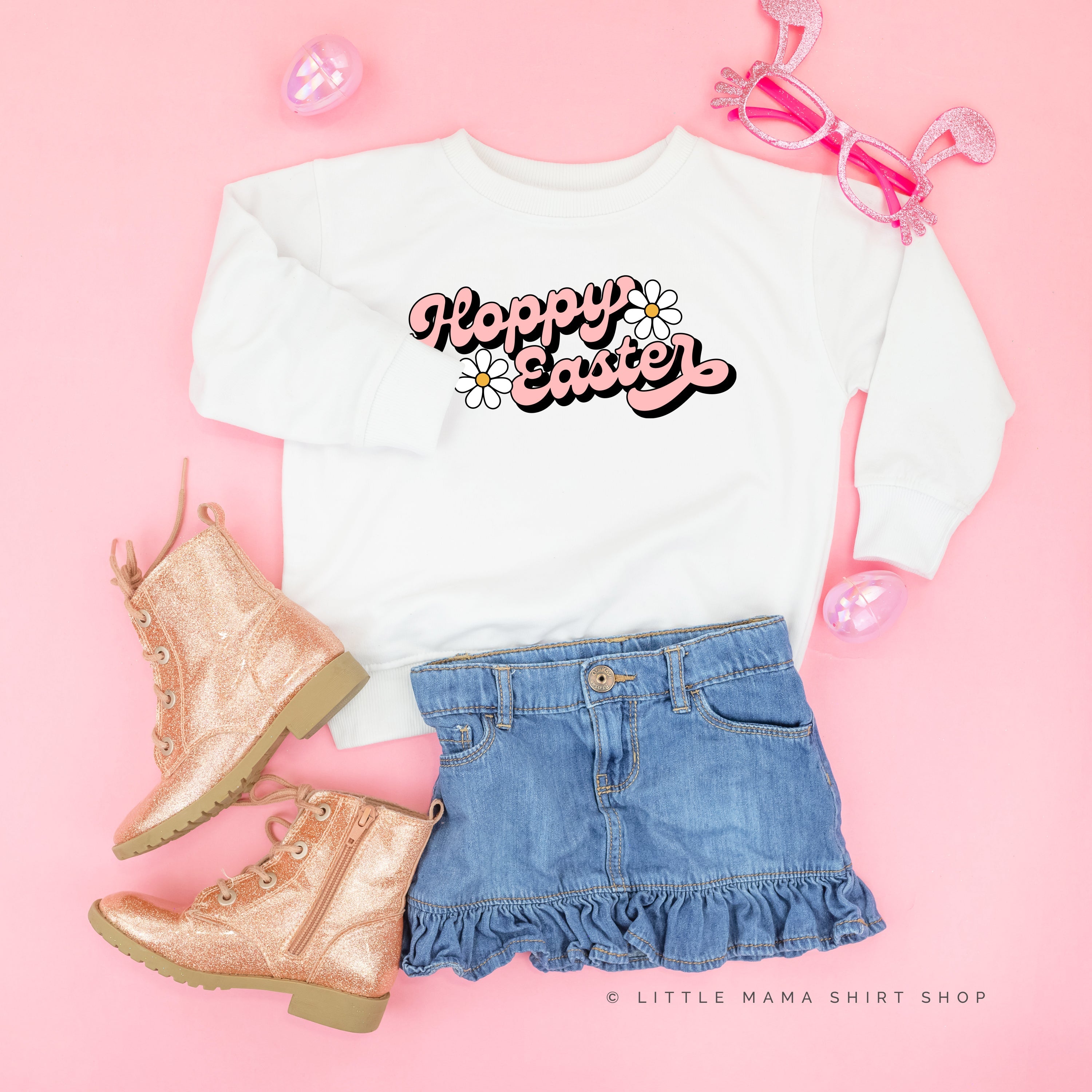 Hoppy Easter - Daisies - Child Sweater Little Mama Shirt Shop