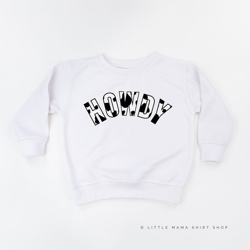 HOWDY - Cow Print - Child Sweater