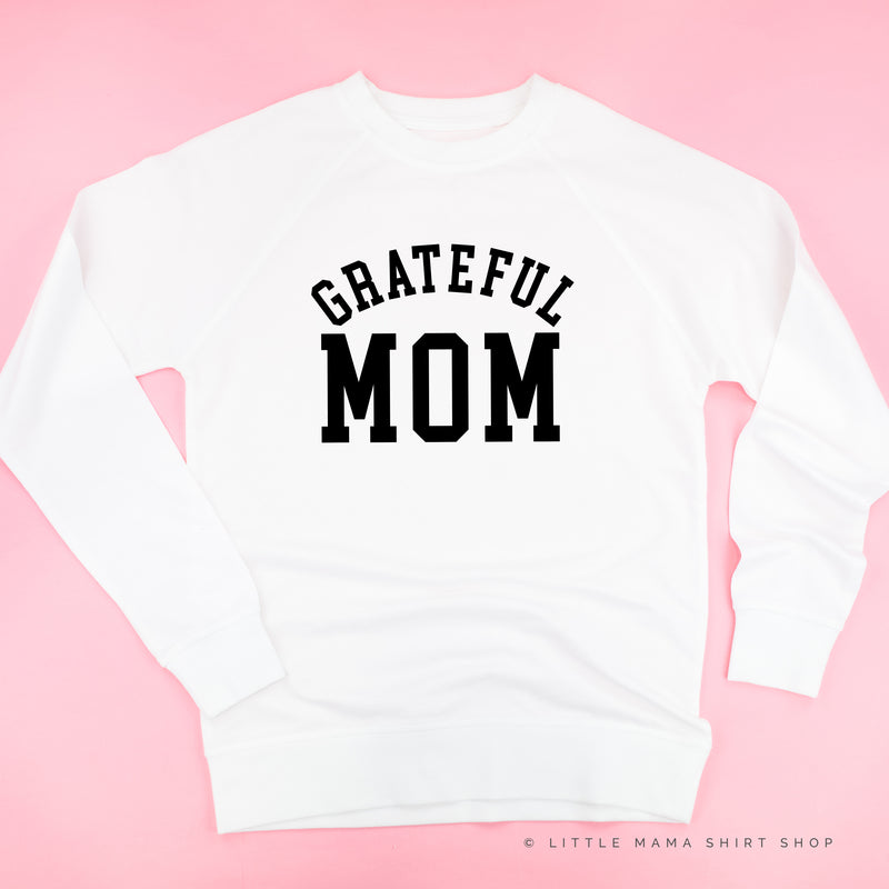 Grateful Mom - (Varsity) - Lightweight Pullover Sweater