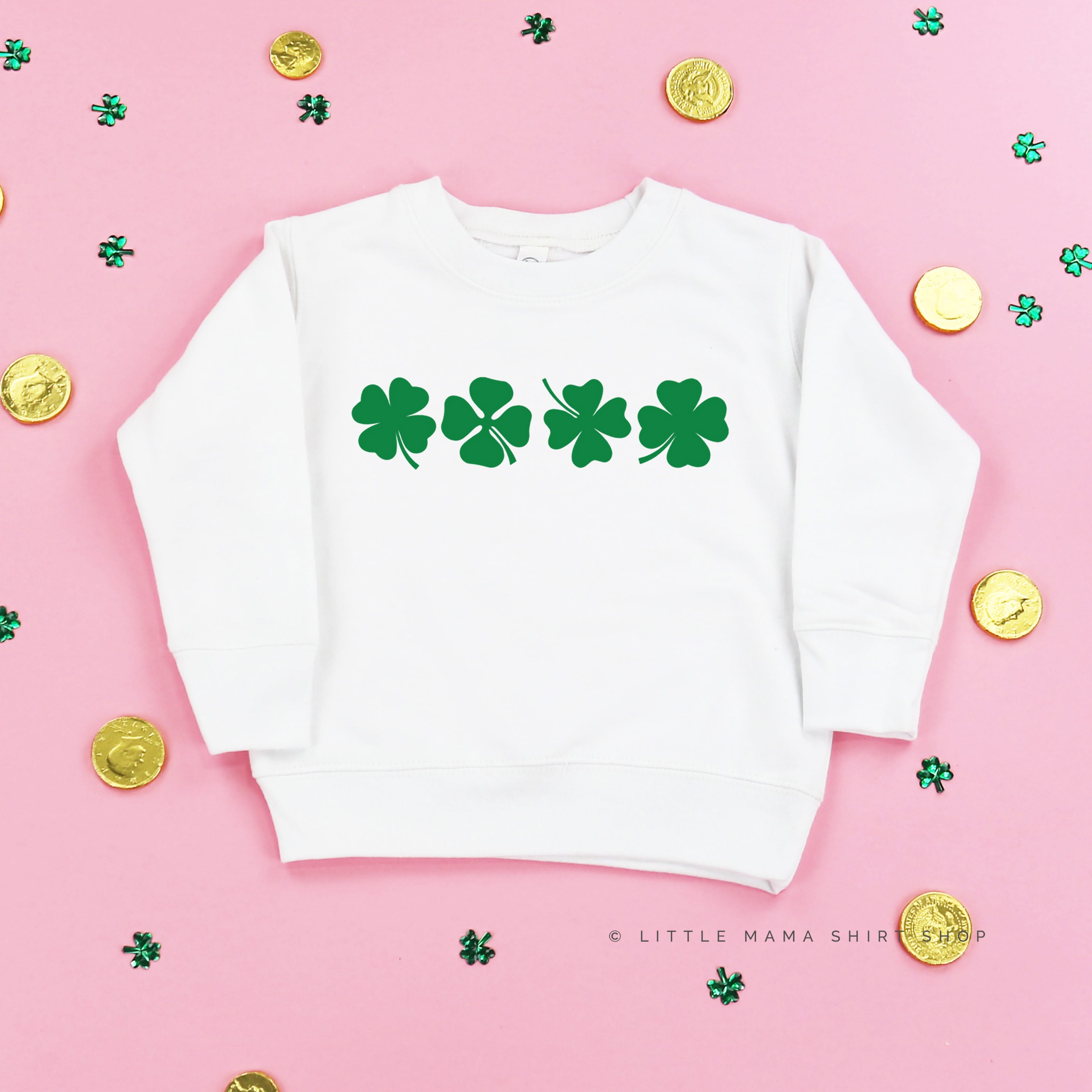 4 Shamrocks - Have a Lucky Day (f&b) - Child Sweater Little Mama Shirt Shop