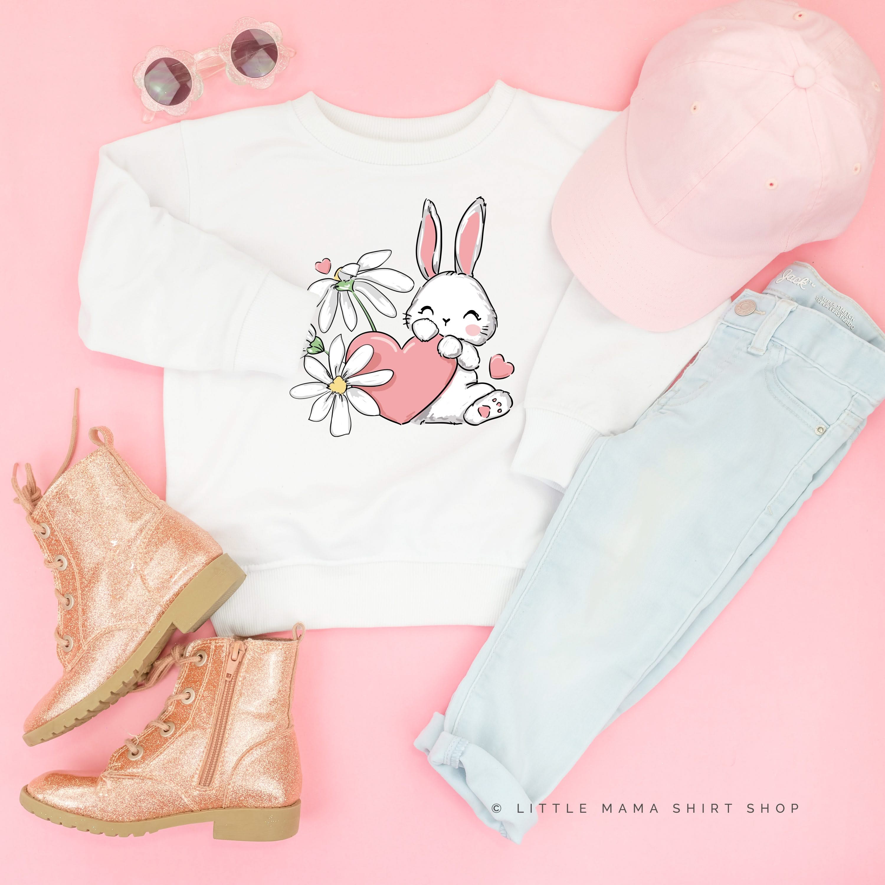 Vintage Love Bunny - Child Sweater Little Mama Shirt Shop