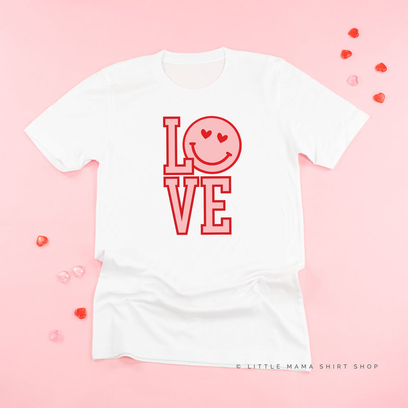 Love (Varsity) With Heart Eyes Smiley - Unisex Tee