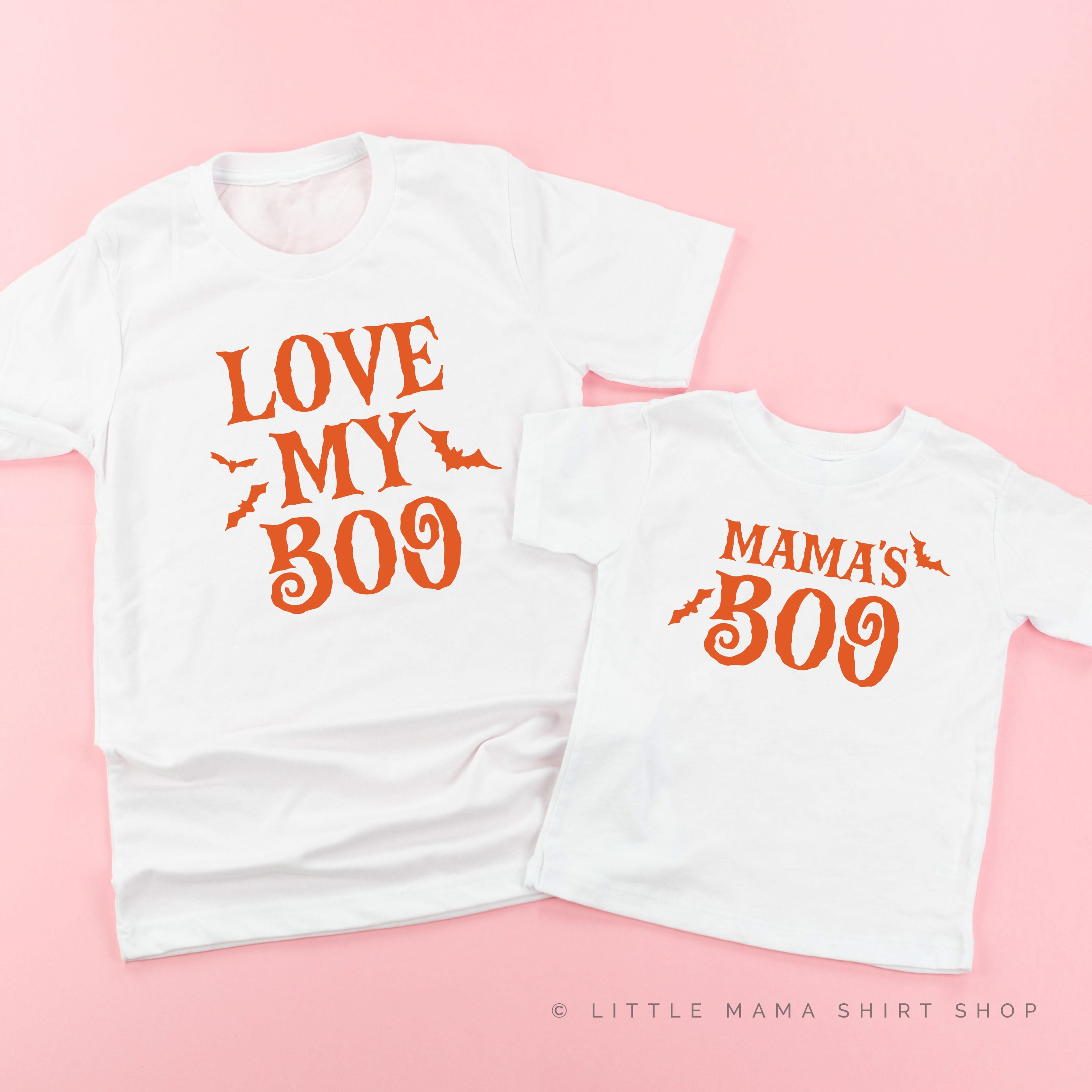 Love My Boo (Bats) / Mama's Boo (Bats) - Set of 2 Matching Tees