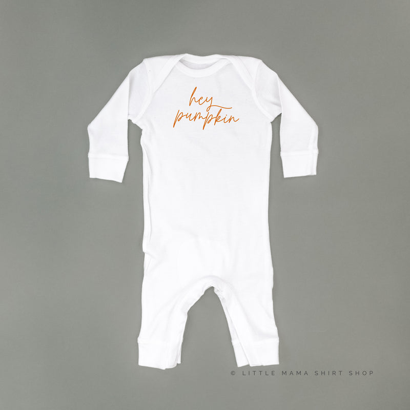 Hey Pumpkin - Cursive - One Piece Baby Sleeper