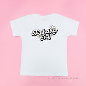 DAISY - BIRTHDAY GIRL - w/ Full Daisy on Back - Short Sleeve Child Shirt Little Mama Shirt Shop