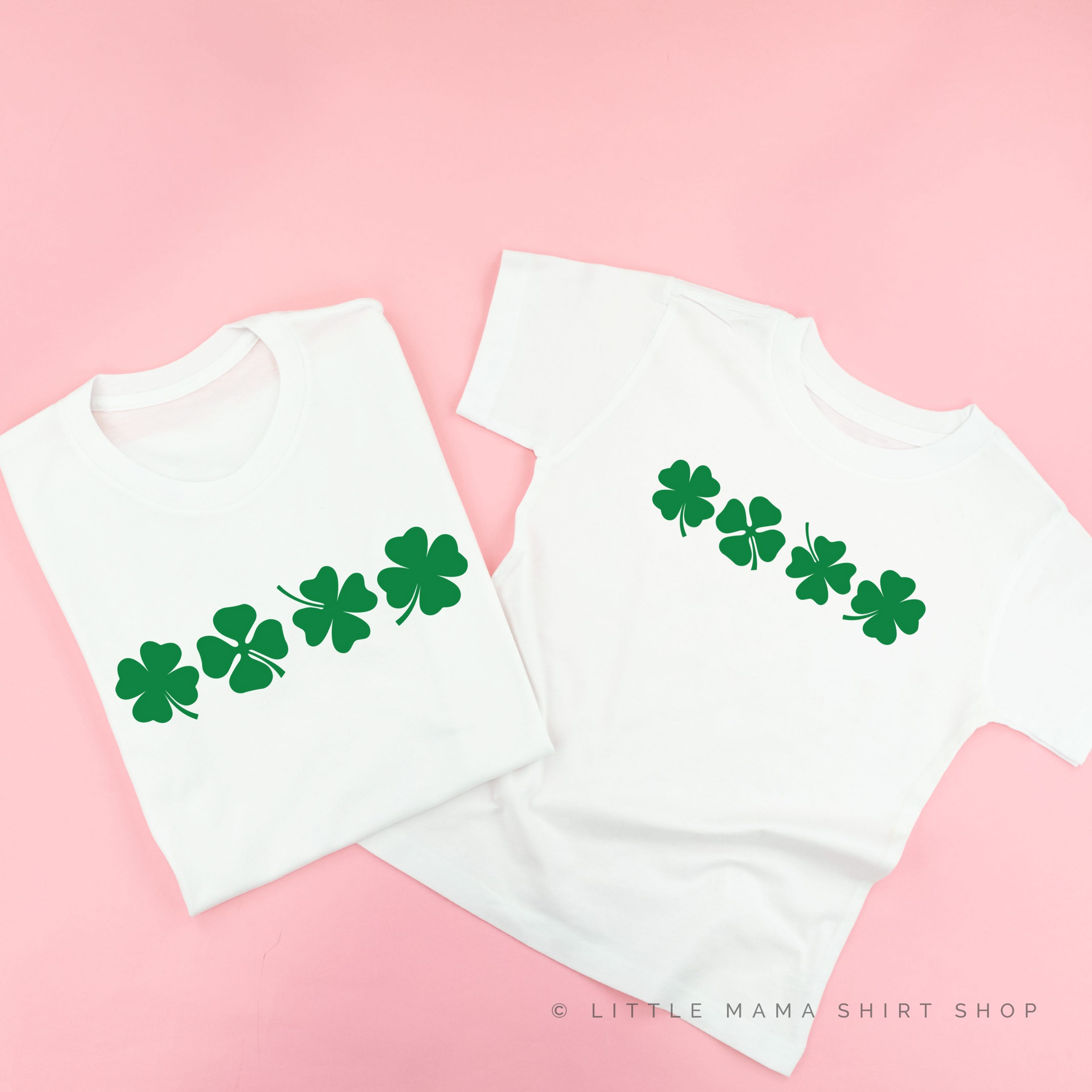 4 Shamrocks - Have a Lucky Day (f&b) - Set of 2 Tees Little Mama Shirt Shop