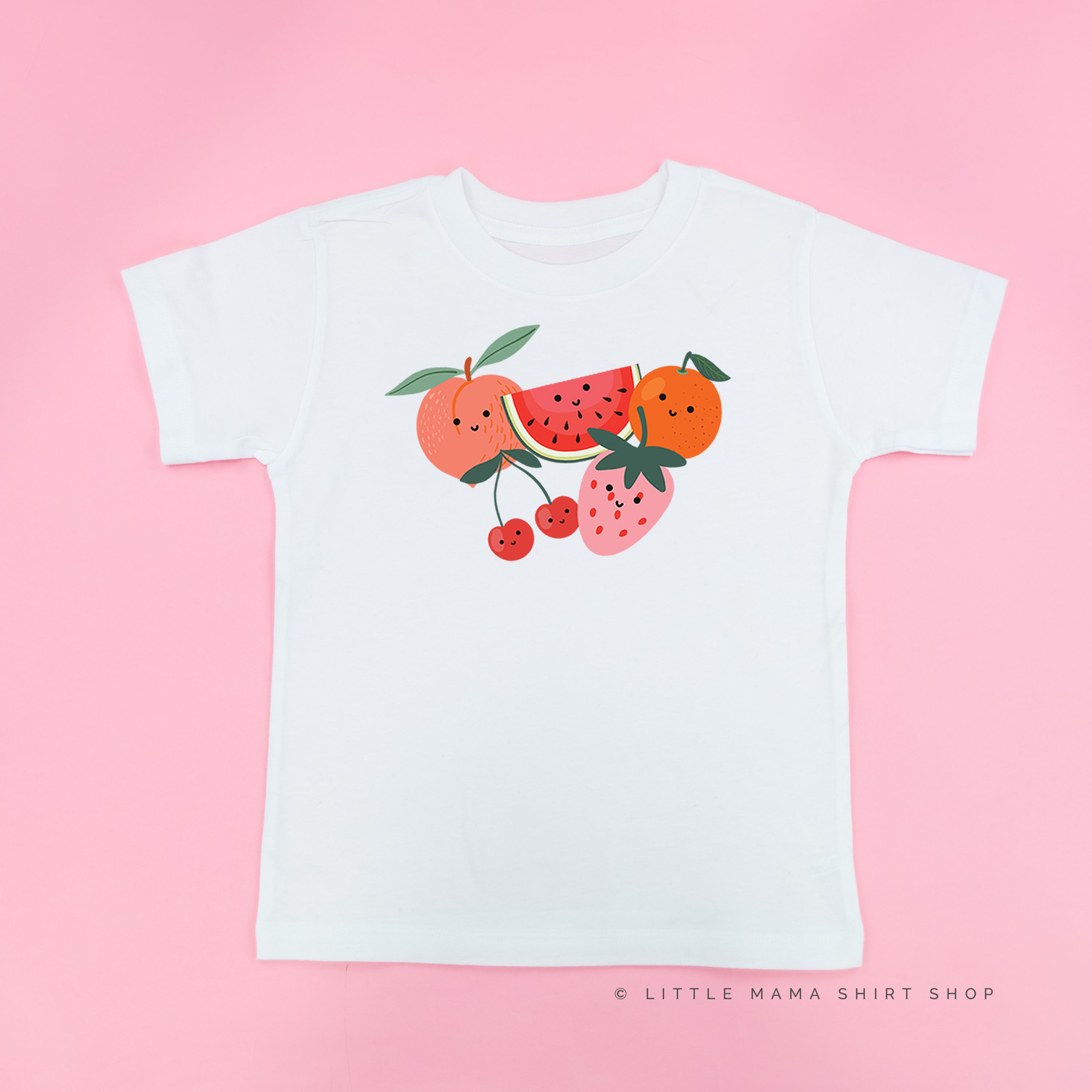 Group of Smiley Fruit - Short Sleeve Child Tee Little Mama Shirt Shop