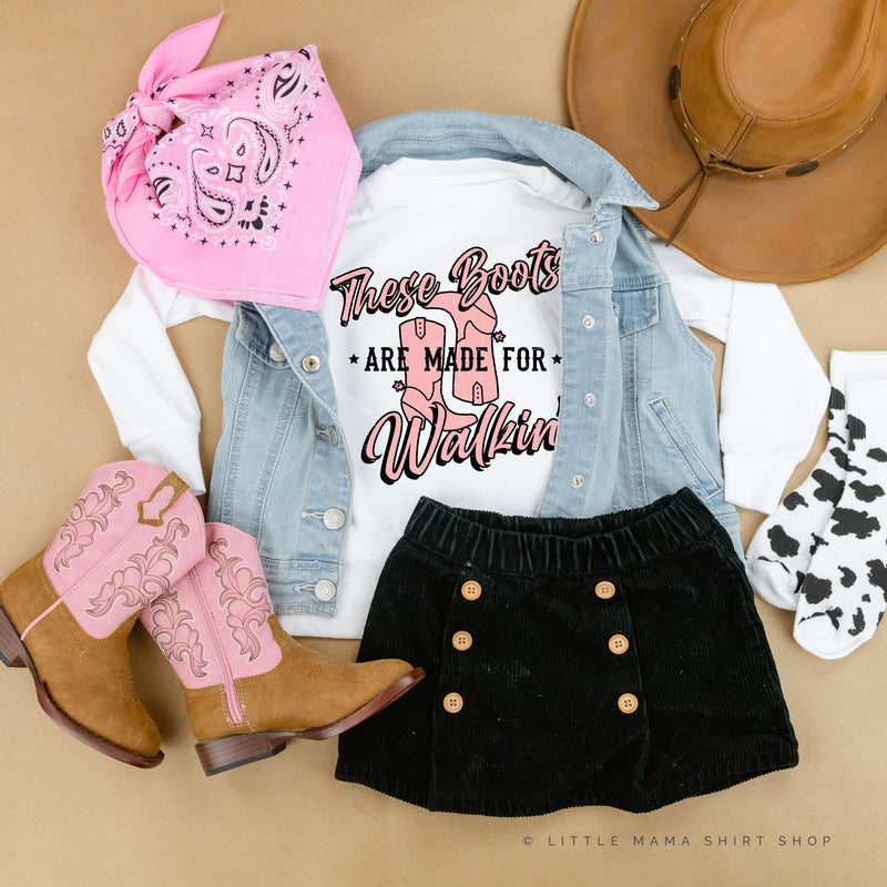 These Boots are Made for Walkin' - Distressed Design - Long Sleeve Child Shirt