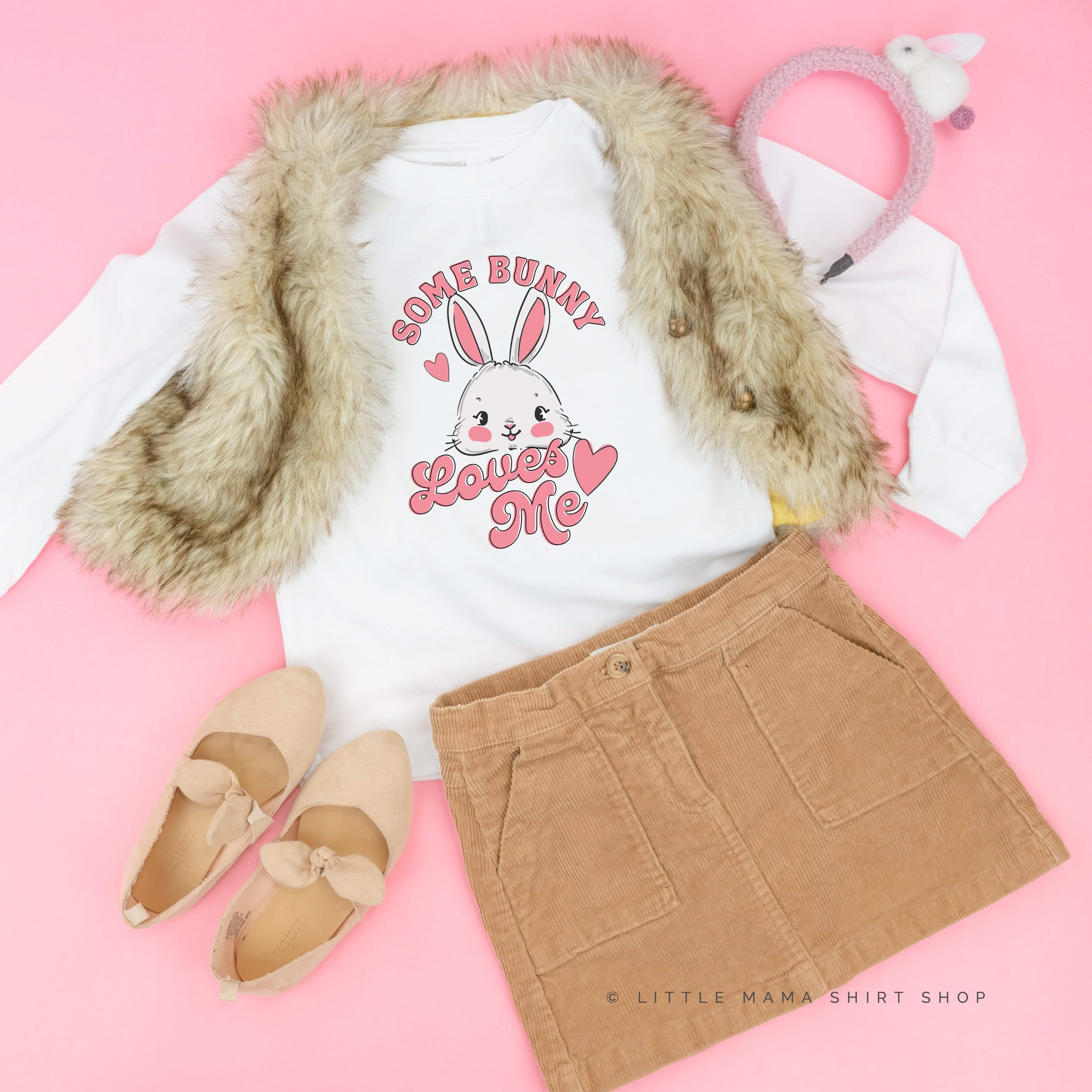 Some Bunny Loves Me - Child LONG SLEEVE Tee Little Mama Shirt Shop