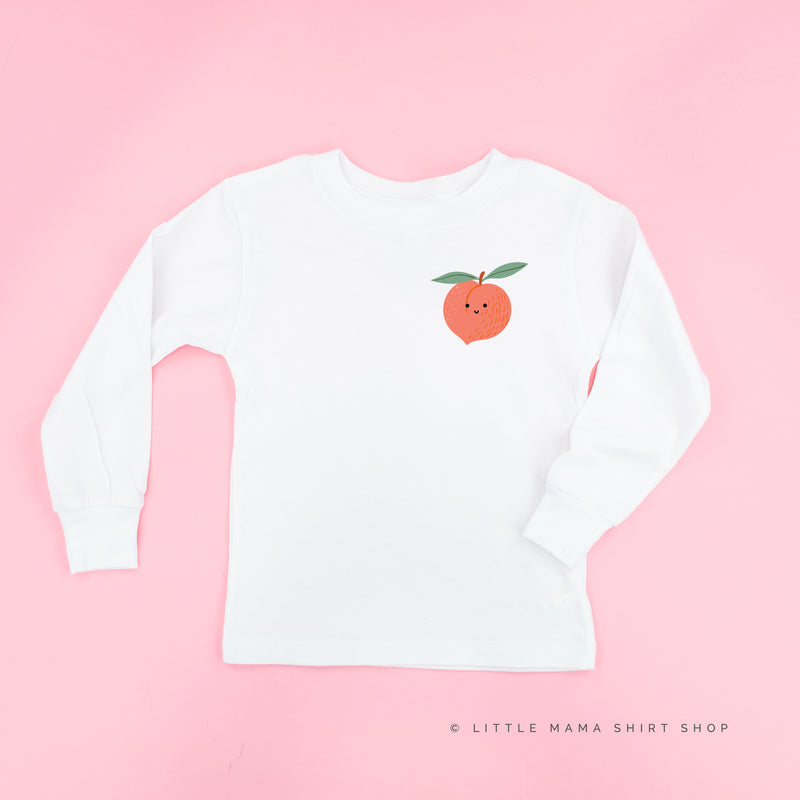 Pocket Fruit (Front) w/ Group of Smiley Fruit (Back) - Long Sleeve Child Shirt