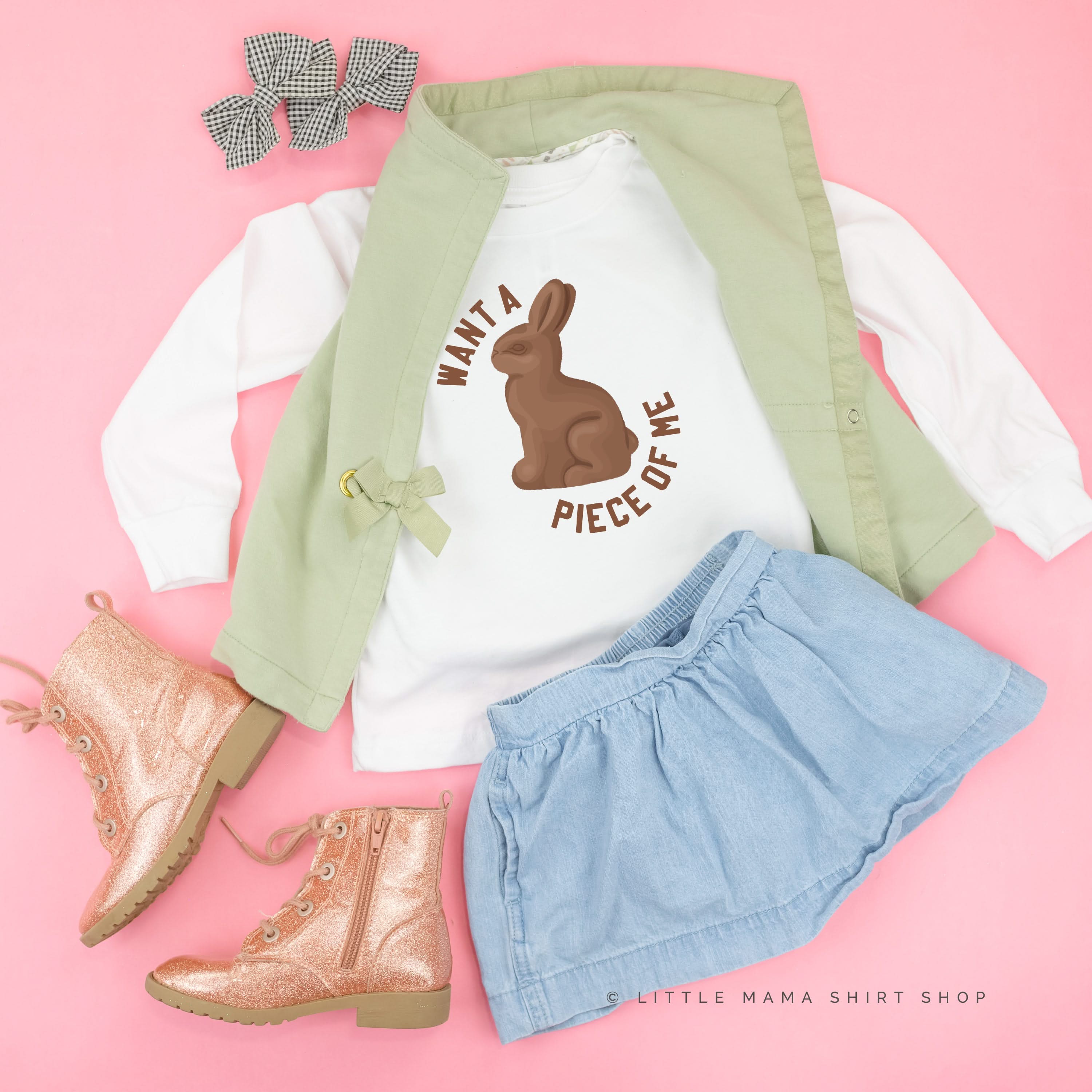 Want A Piece Of Me - Child LONG SLEEVE Tee Little Mama Shirt Shop