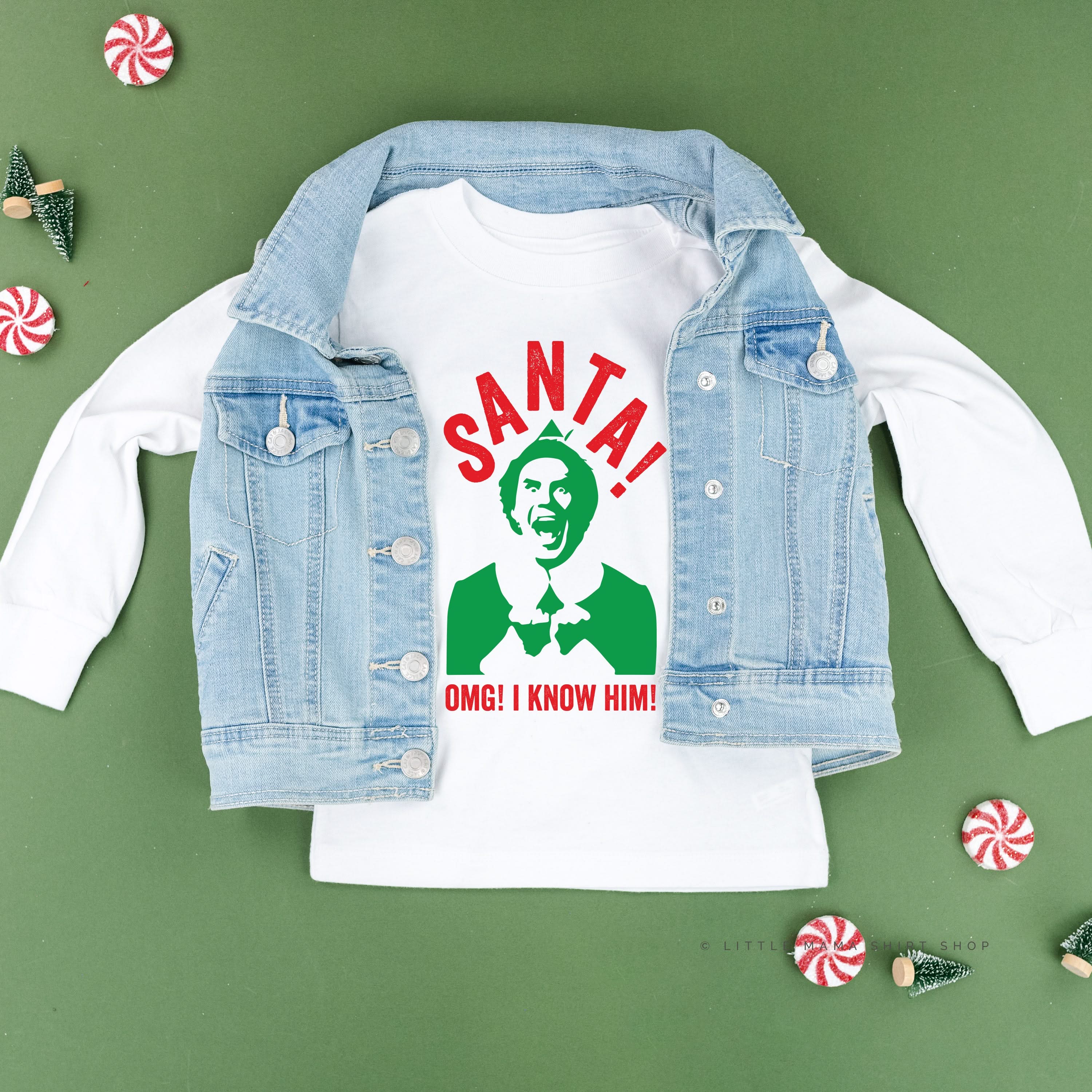 Santa! OMG! I Know Him! - Child Long Sleeve Tee