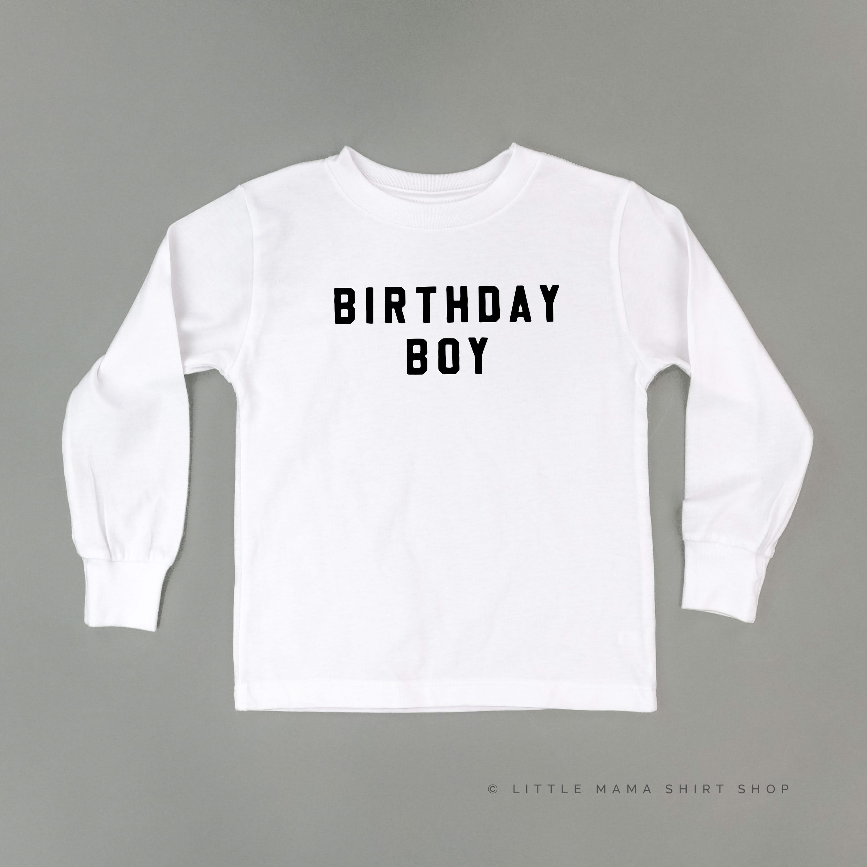 Birthday Boy - Block Font - Child Long Sleeve Tee