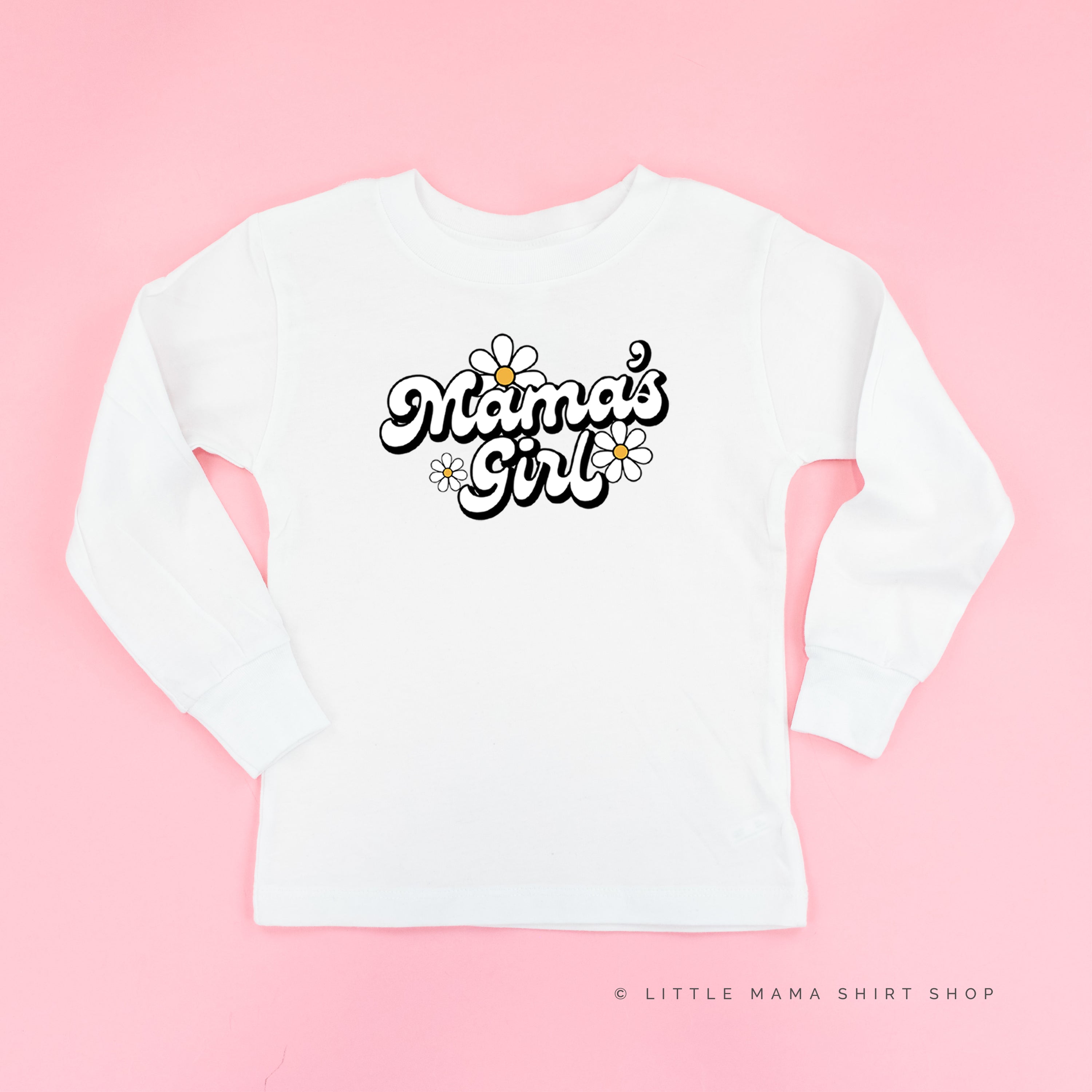 Daisy - Mama's Girl - w/ Full Daisy on Back - Child Long Sleeve Tee Little Mama Shirt Shop