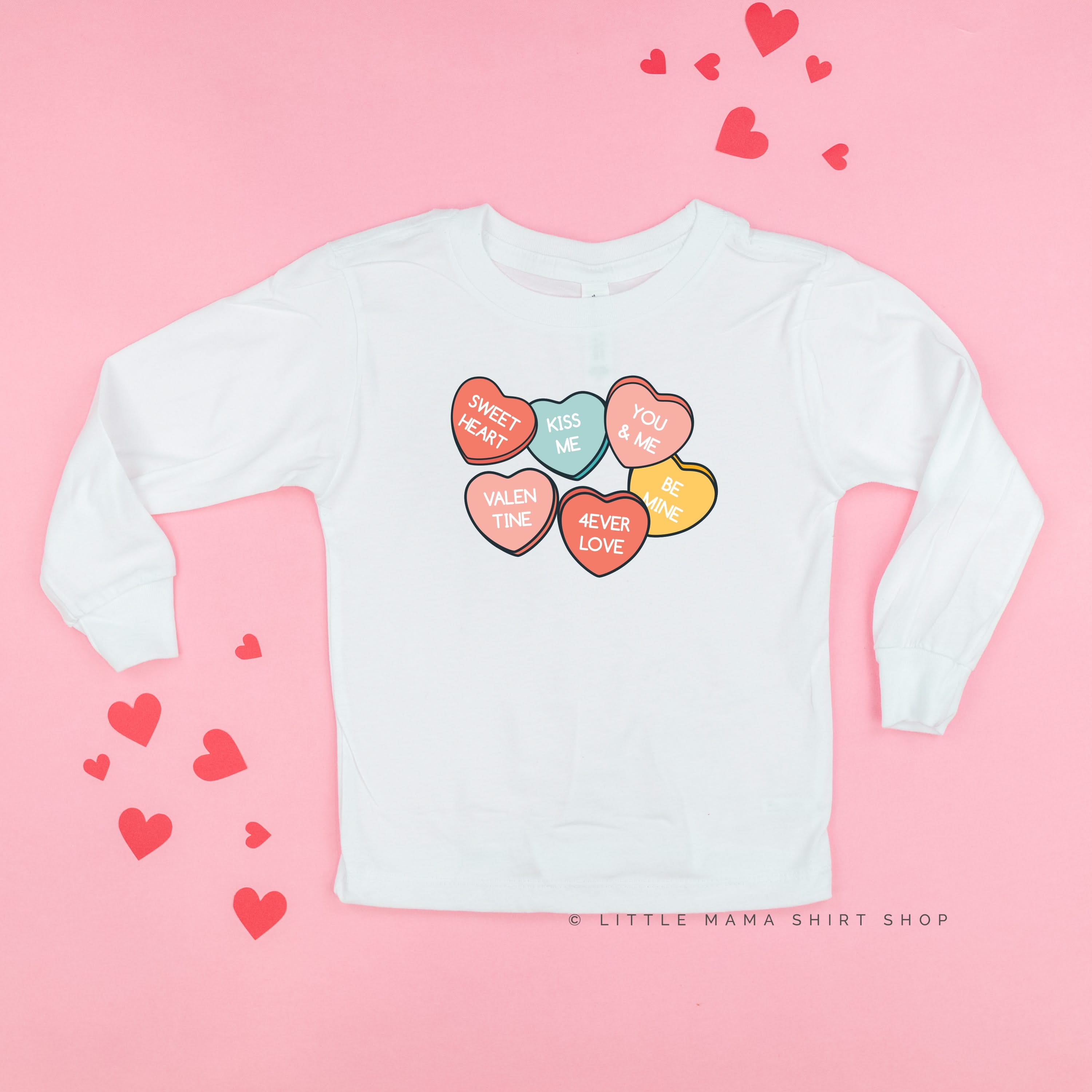 Conversation Hearts - Child LONG SLEEVE Tee Little Mama Shirt Shop
