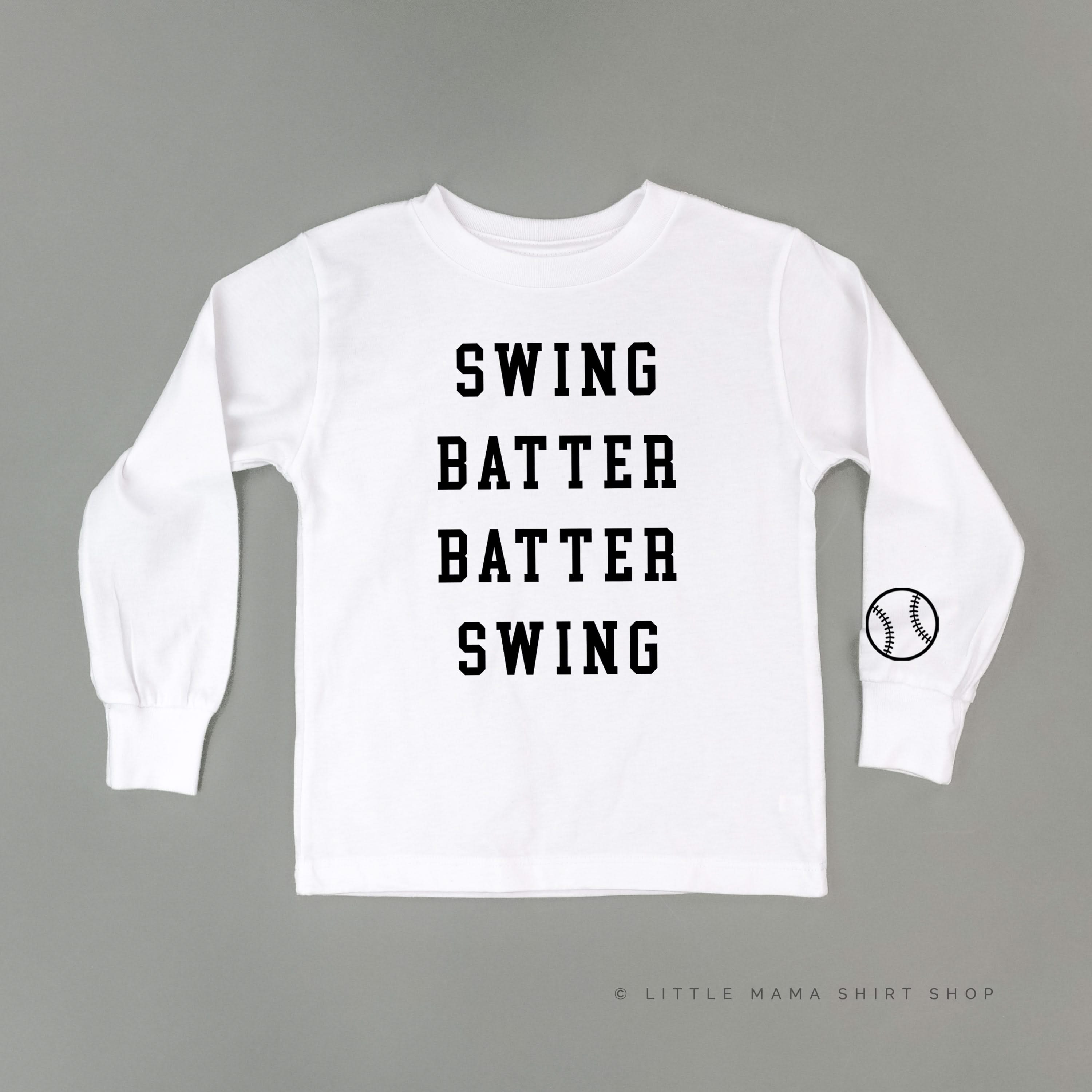 Swing Batter Batter Swing (wd) - Child LONG SLEEVE Tee Little Mama Shirt Shop