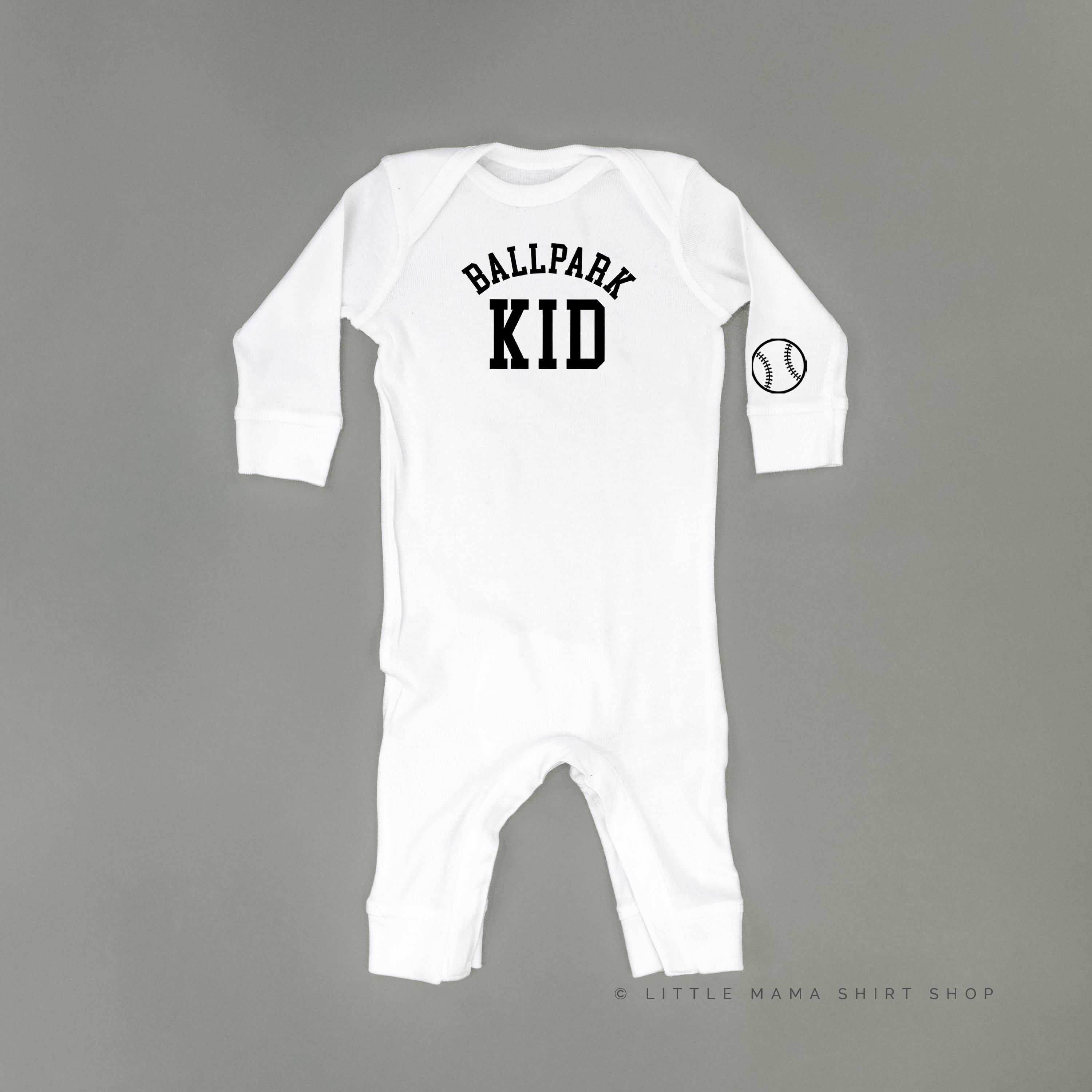 Ballpark Kid (wd) - Baby Sleeper Little Mama Shirt Shop